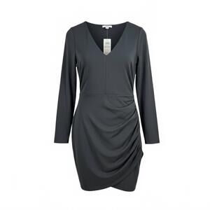 Bar III Black Long Sleeve V-Neck Dress Medium‎ NEW Cocktail Evening